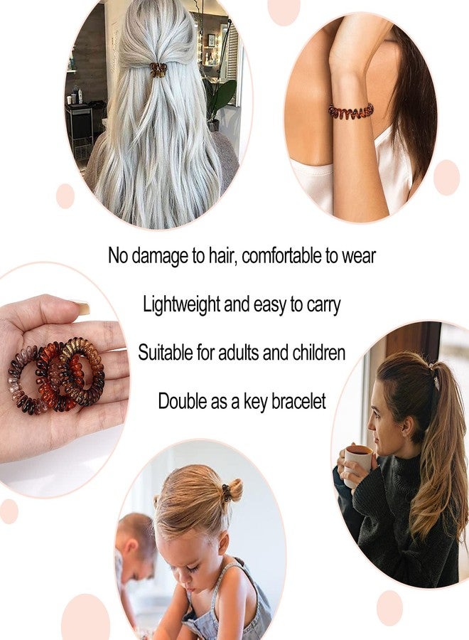 JessLab Spiral Hair Ties, 20 Pcs Traceless Phone Cord Hair Ties No Crease Spiral Bracelet Plastic Coil Ponytail Holders No-Damage Headband Hair Accessory for Girls Women Ladies Gift (Amber) - Image 5